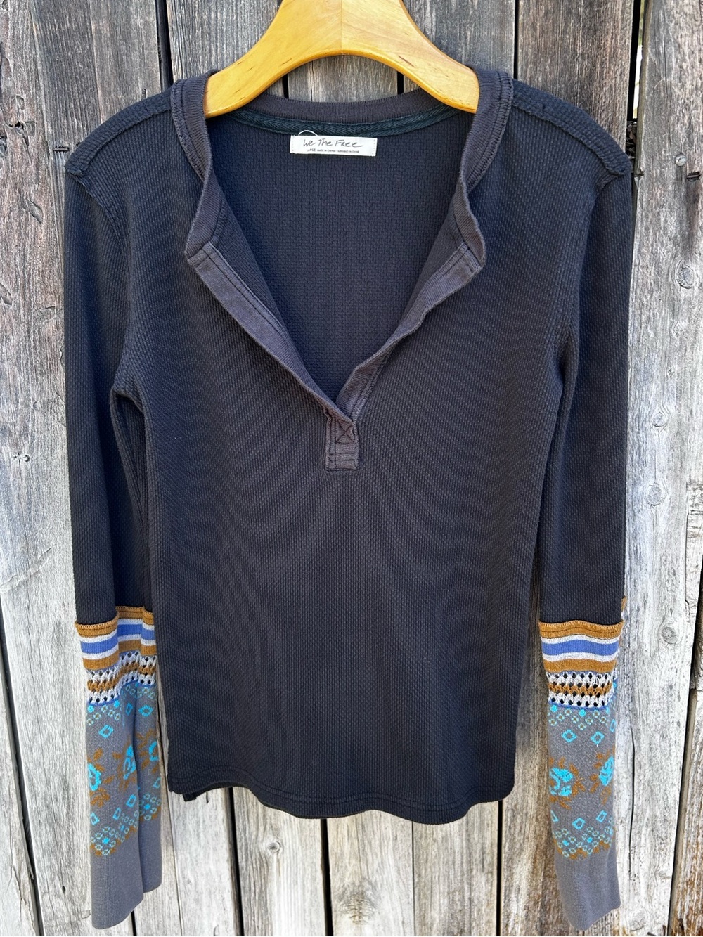 Free People We The Free Mikah Thermal Top Black L